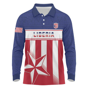 Custom Liberia Football Long Sleeve Polo Shirt Sporty Style