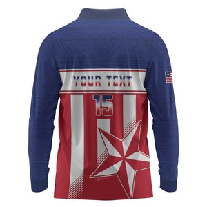 Custom Liberia Football Long Sleeve Polo Shirt Sporty Style