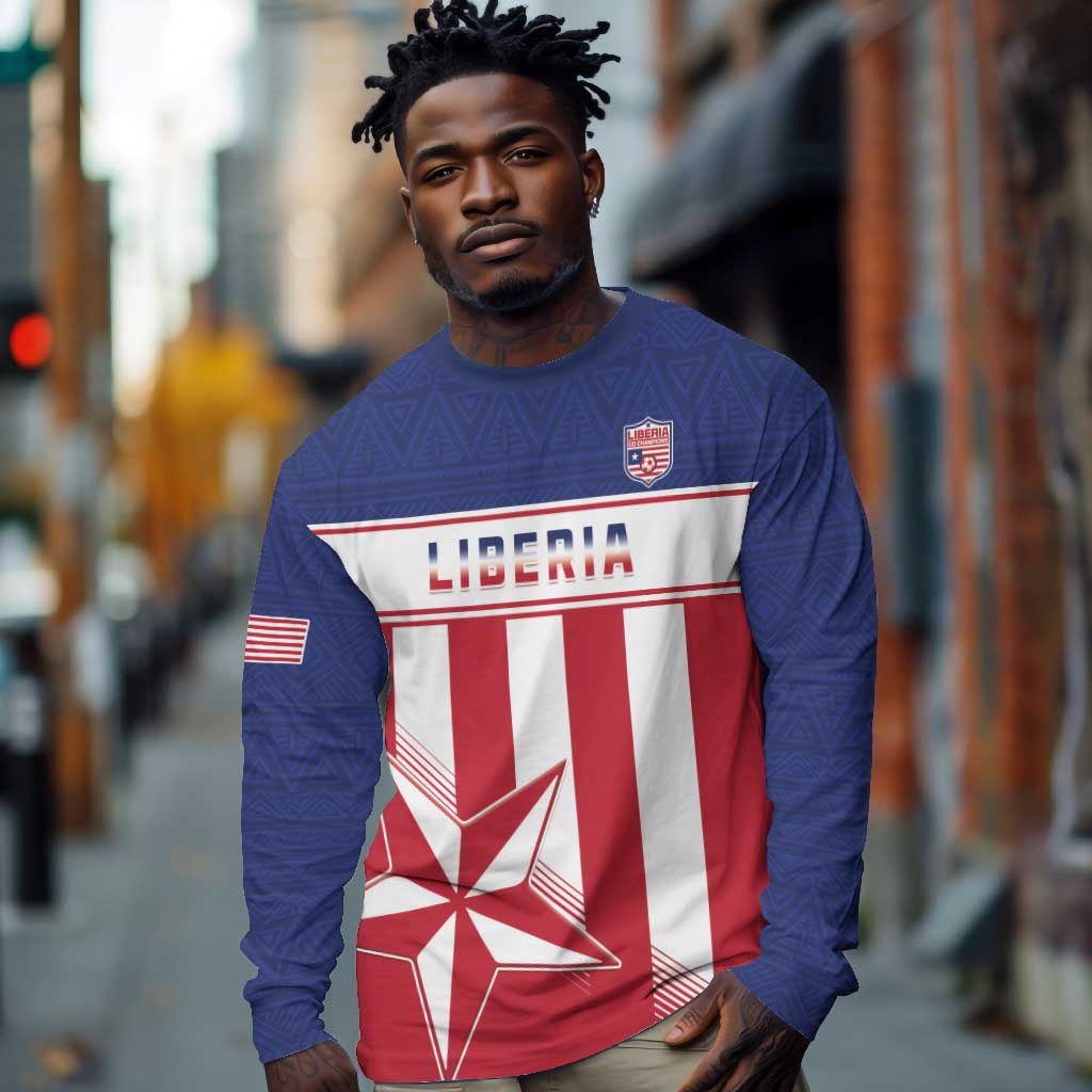 Custom Liberia Football Long Sleeve Shirt Sporty Style
