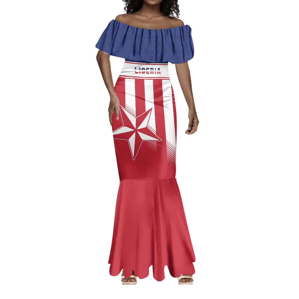 Custom Liberia Football Mermaid Dress Sporty Style