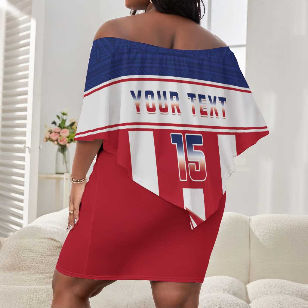 Custom Liberia Football Off Shoulder Short Dress Sporty Style