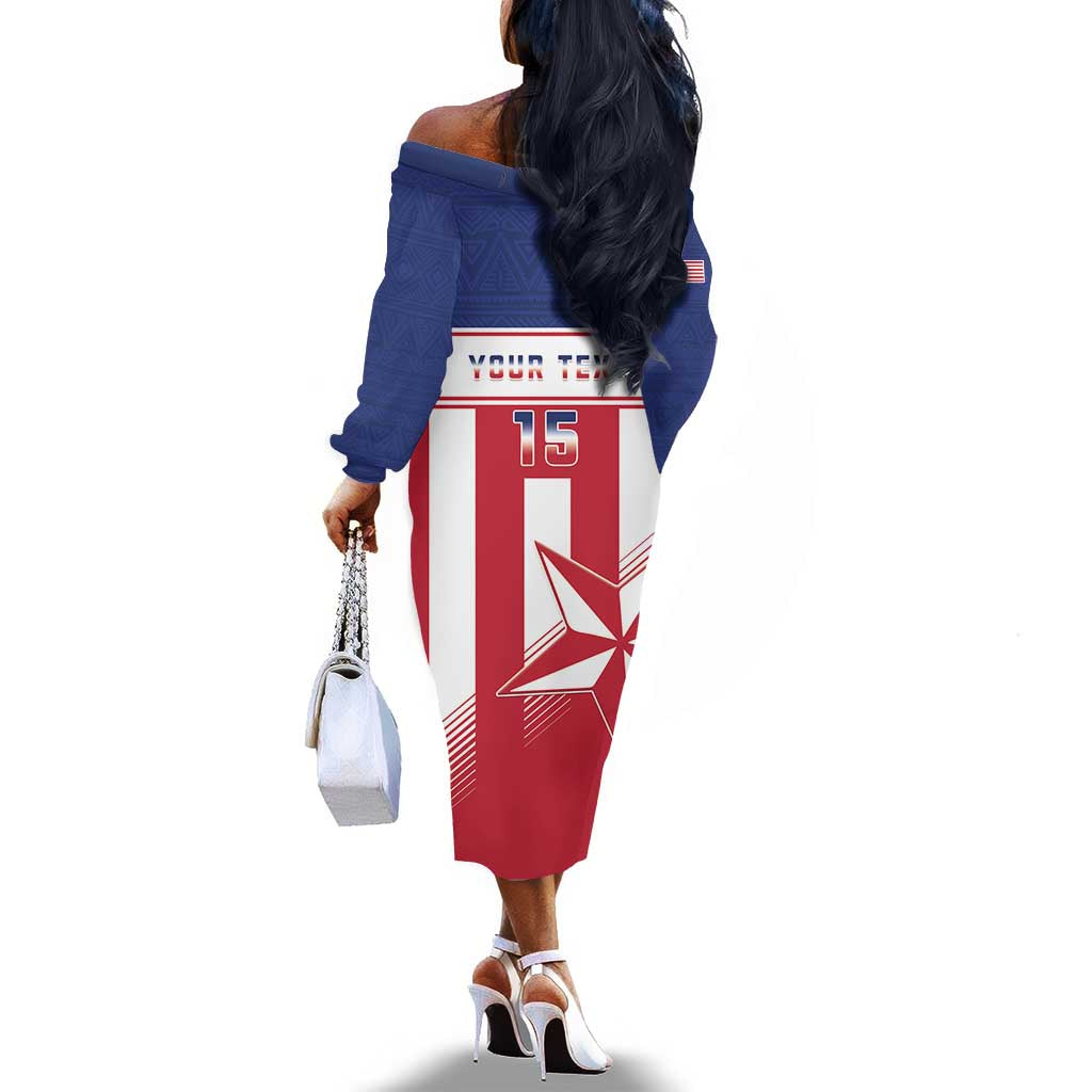 Custom Liberia Football Off The Shoulder Long Sleeve Dress Sporty Style