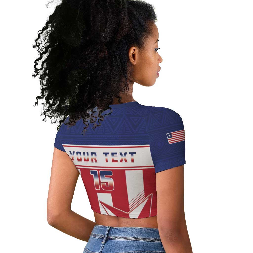 Custom Liberia Football Raglan Cropped T shirt Sporty Style
