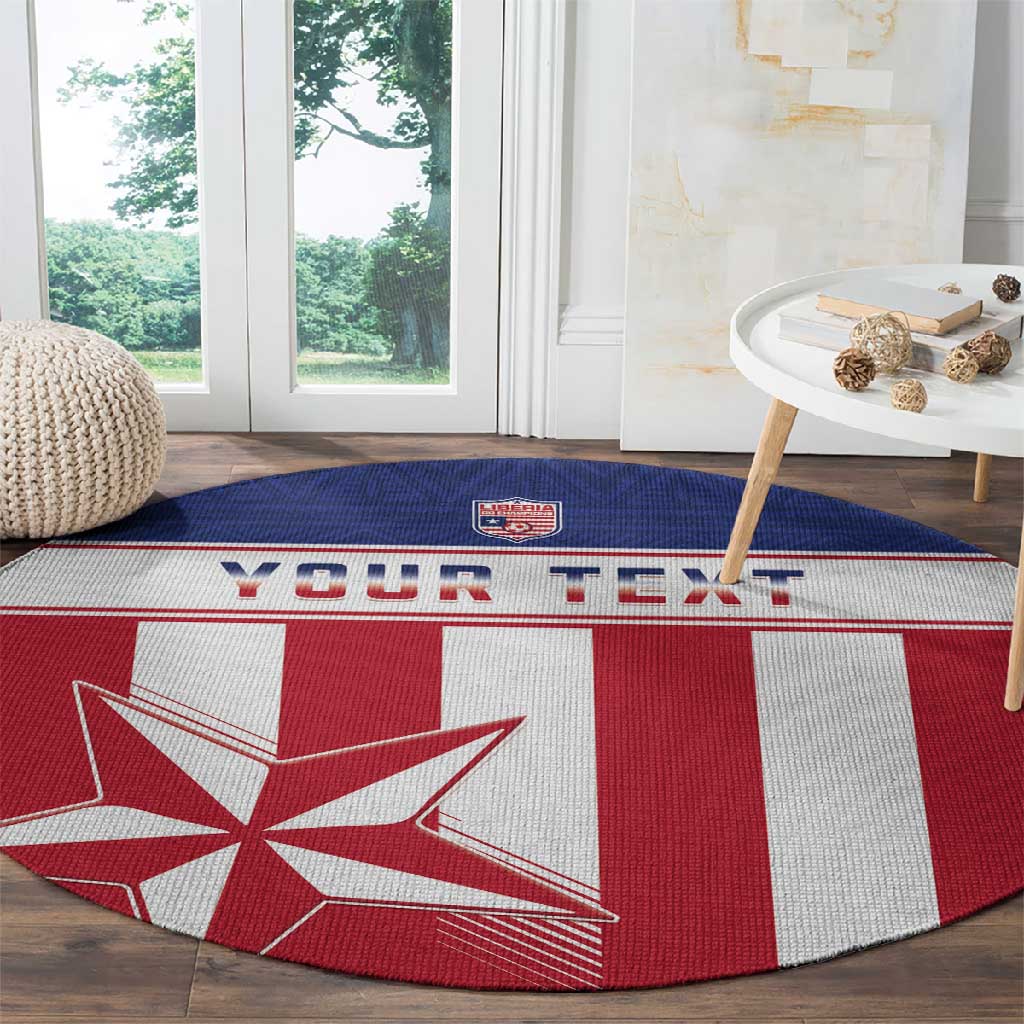 Custom Liberia Football Round Carpet Sporty Style