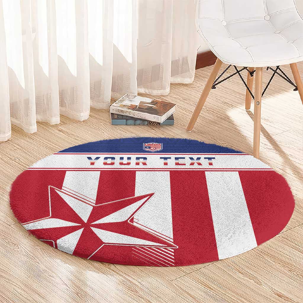 Custom Liberia Football Round Carpet Sporty Style