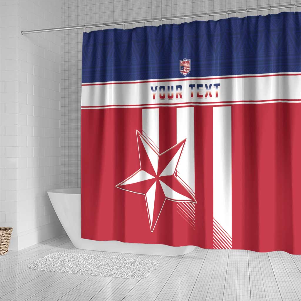 Custom Liberia Football Shower Curtain Sporty Style
