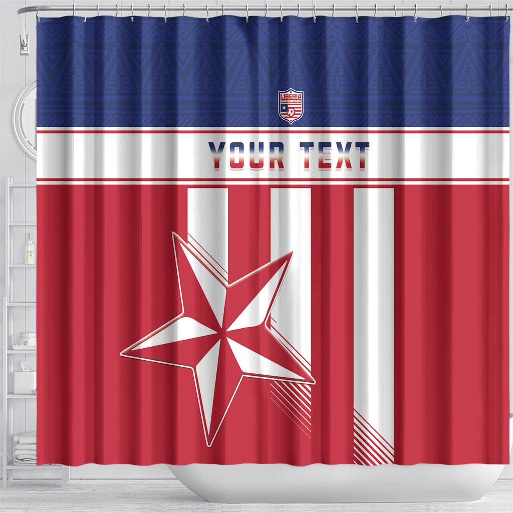Custom Liberia Football Shower Curtain Sporty Style