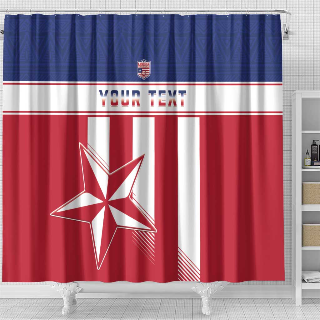Custom Liberia Football Shower Curtain Sporty Style
