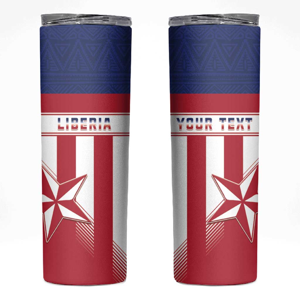 Custom Liberia Football Skinny Tumbler Sporty Style