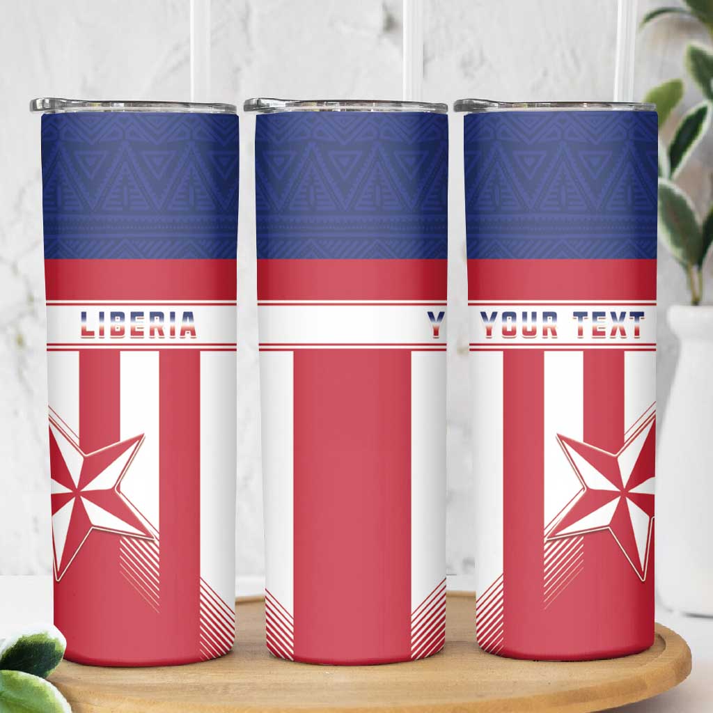 Custom Liberia Football Skinny Tumbler Sporty Style