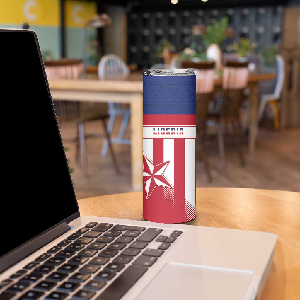 Custom Liberia Football Skinny Tumbler Sporty Style