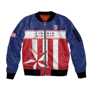 Custom Liberia Football Sleeve Zip Bomber Jacket Sporty Style