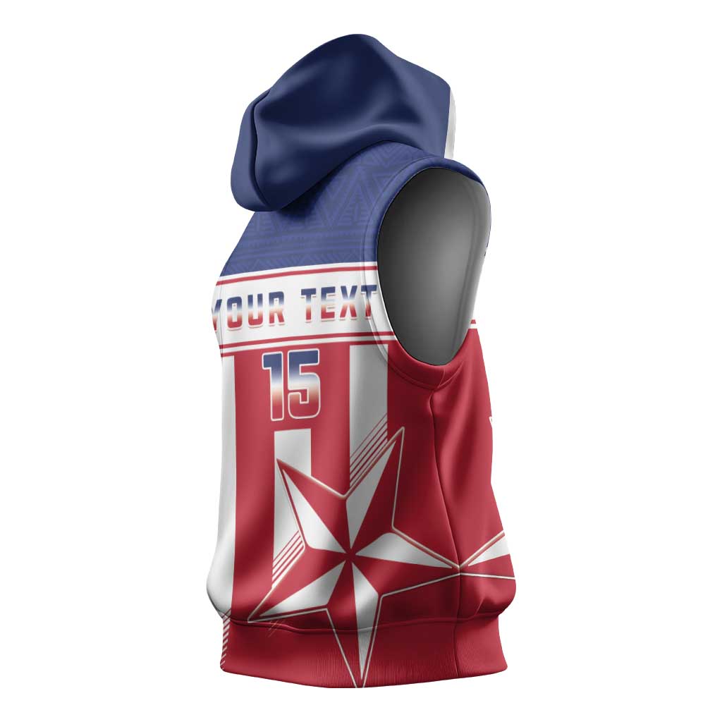 Custom Liberia Football Sleeveless Hoodie Sporty Style - African Pride