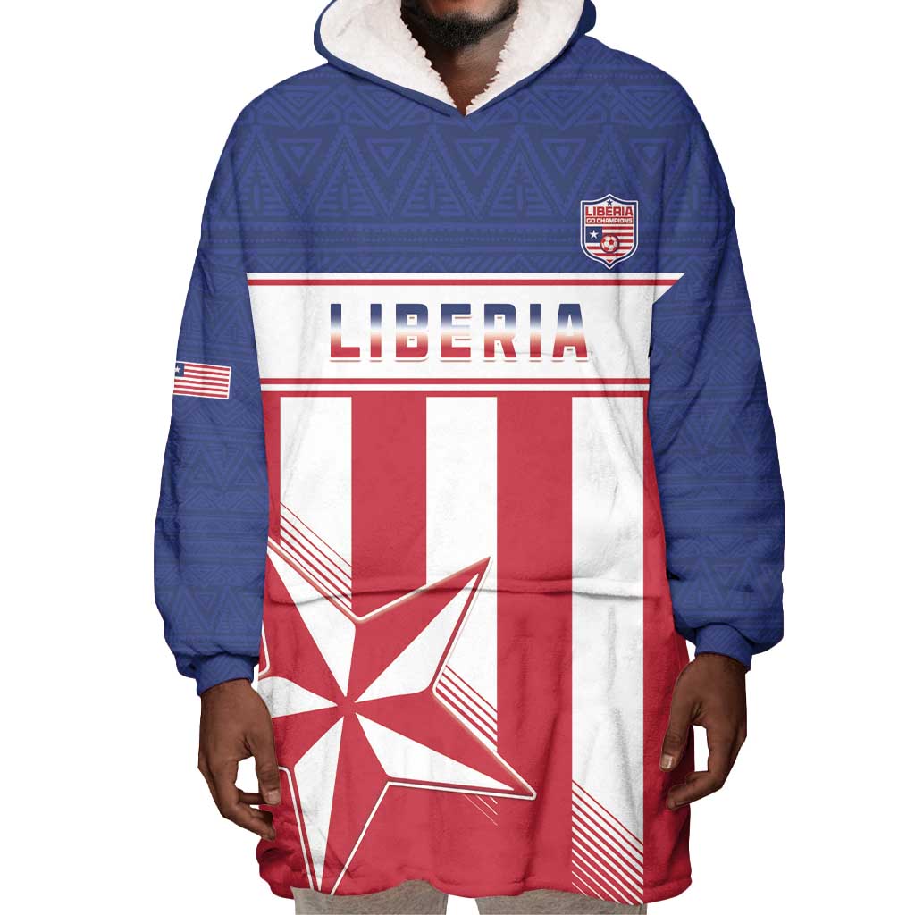 Custom Liberia Football Wearable Blanket Hoodie Sporty Style