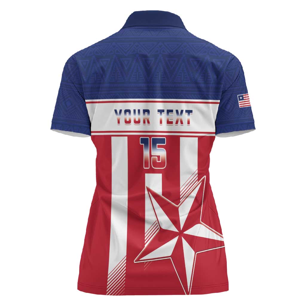 Custom Liberia Football Women Polo Shirt Sporty Style