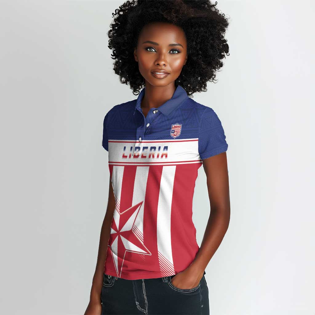 Custom Liberia Football Women Polo Shirt Sporty Style