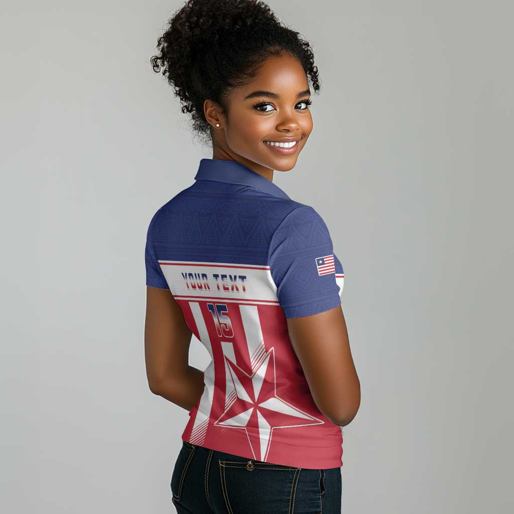 Custom Liberia Football Women Polo Shirt Sporty Style