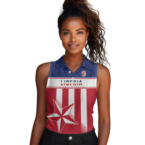 Custom Liberia Football Women Sleeveless Polo Shirt Sporty Style