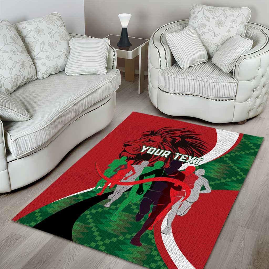 Personalised Athletics Kenya Area Rug Kente Pattern