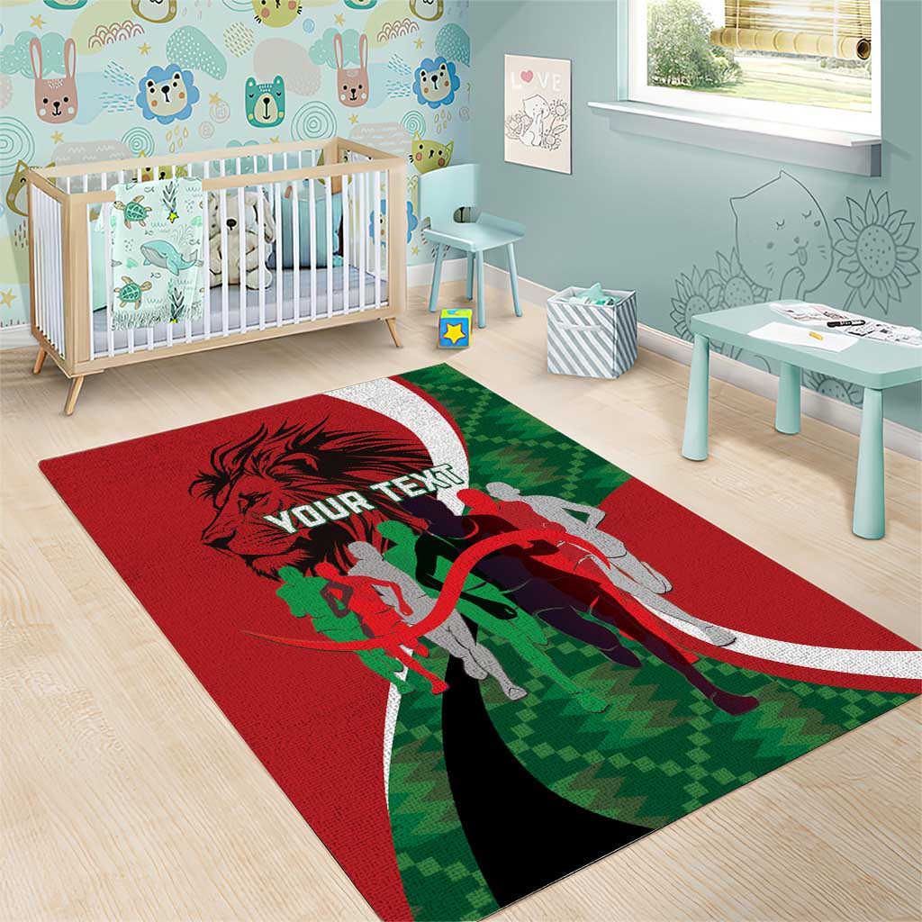 Personalised Athletics Kenya Area Rug Kente Pattern