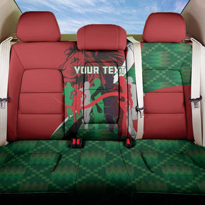 Personalised Athletics Kenya Back Car Seat Cover Kente Pattern