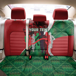Personalised Athletics Kenya Back Car Seat Cover Kente Pattern