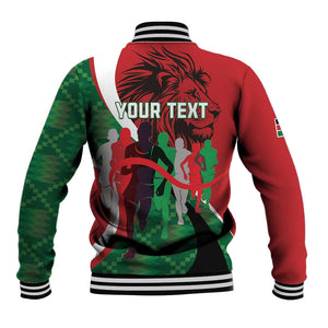 Personalised Athletics Kenya Baseball Jacket Kente Pattern
