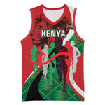 Personalised Athletics Kenya Basketball Jersey Kente Pattern - African Pride