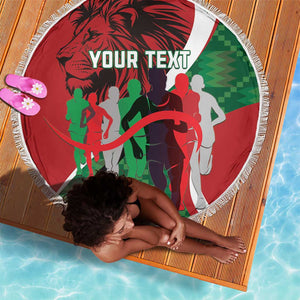 Personalised Athletics Kenya Beach Blanket Kente Pattern