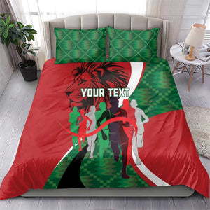 Personalised Athletics Kenya Bedding Set Kente Pattern