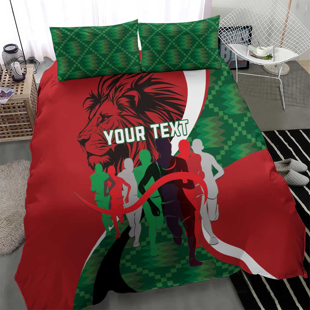 Personalised Athletics Kenya Bedding Set Kente Pattern