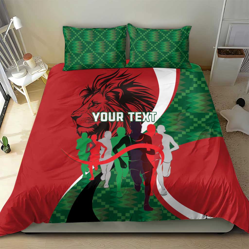 Personalised Athletics Kenya Bedding Set Kente Pattern