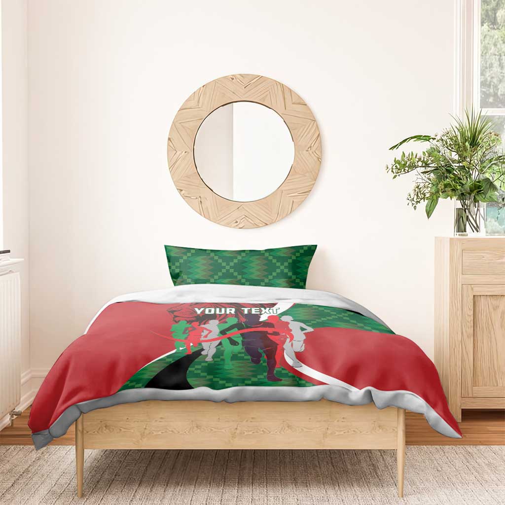 Personalised Athletics Kenya Bedding Set Kente Pattern