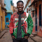 Personalised Athletics Kenya Bomber Jacket Kente Pattern
