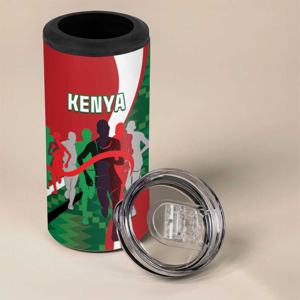 Personalised Athletics Kenya 4 in 1 Can Cooler Tumbler Kente Pattern