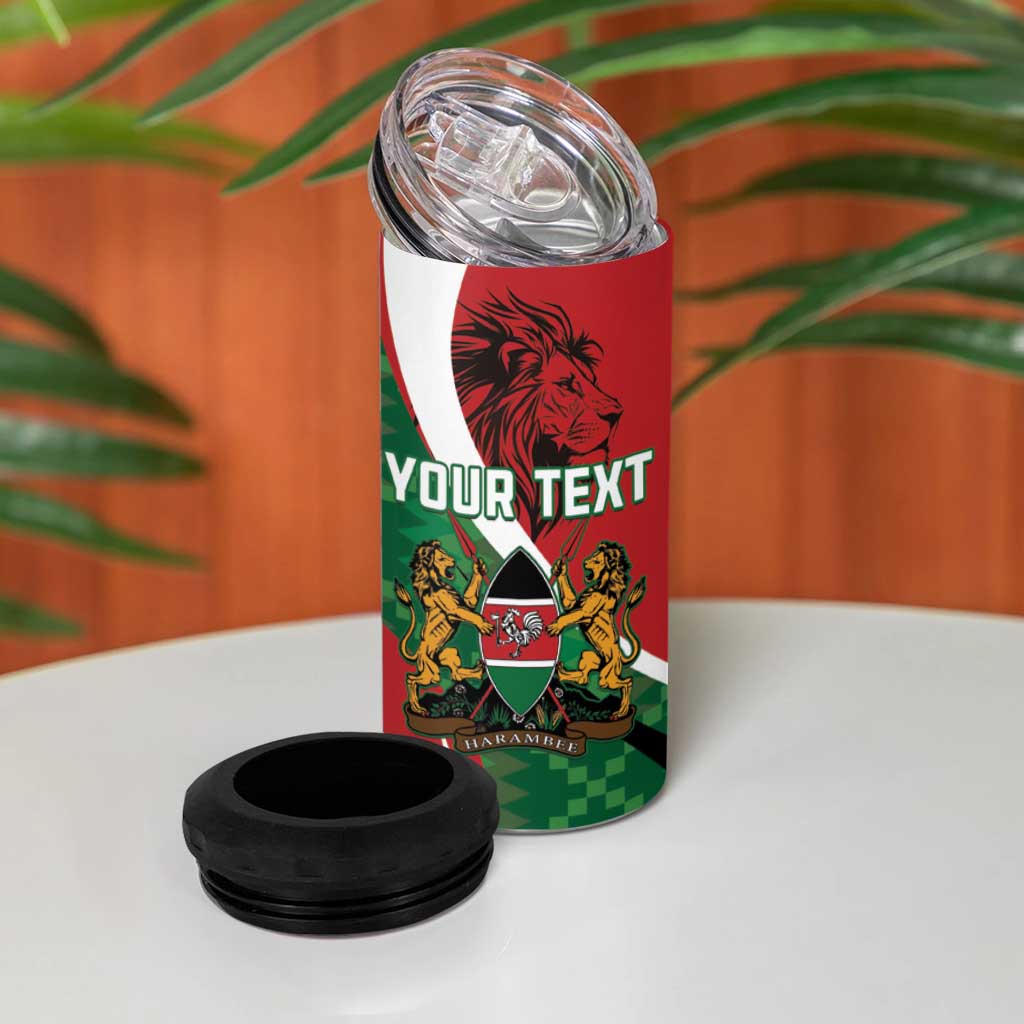 Personalised Athletics Kenya 4 in 1 Can Cooler Tumbler Kente Pattern