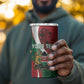 Personalised Athletics Kenya 4 in 1 Can Cooler Tumbler Kente Pattern