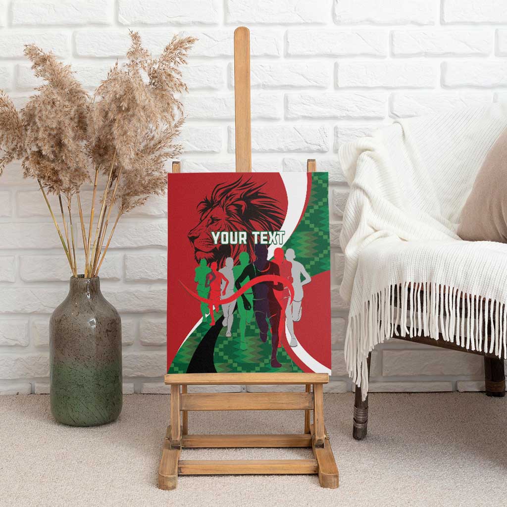 Personalised Athletics Kenya Canvas Wall Art Kente Pattern
