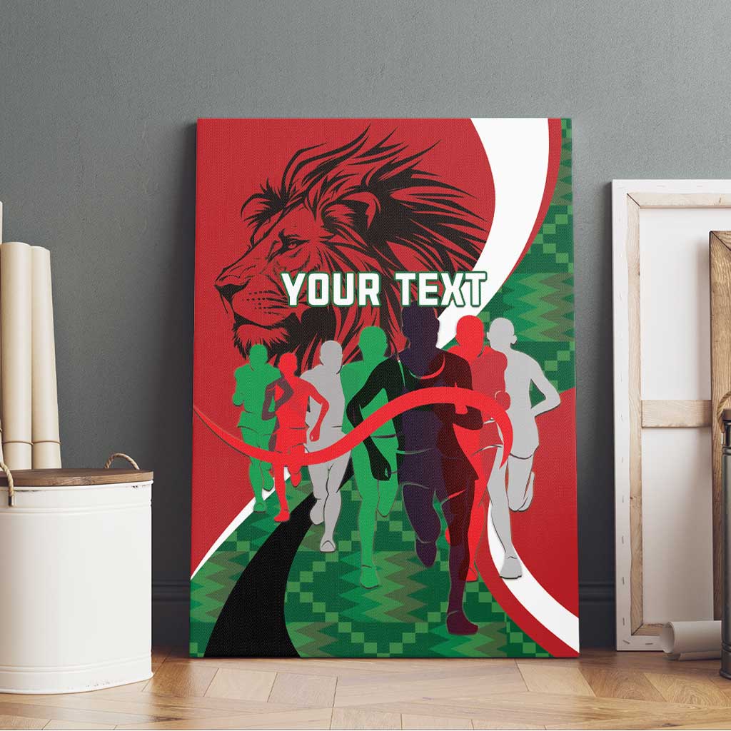 Personalised Athletics Kenya Canvas Wall Art Kente Pattern
