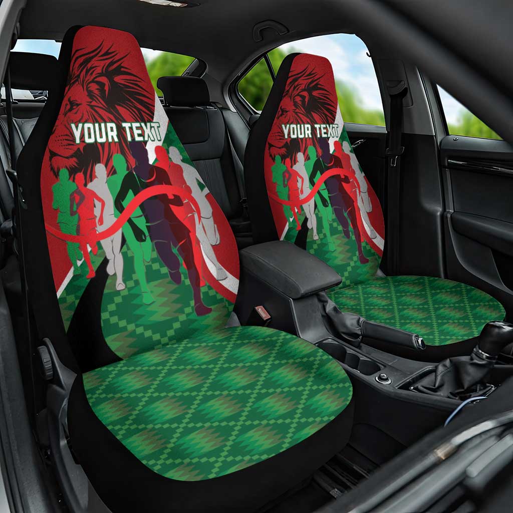 Personalised Athletics Kenya Car Seat Cover Kente Pattern