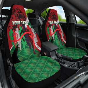 Personalised Athletics Kenya Car Seat Cover Kente Pattern