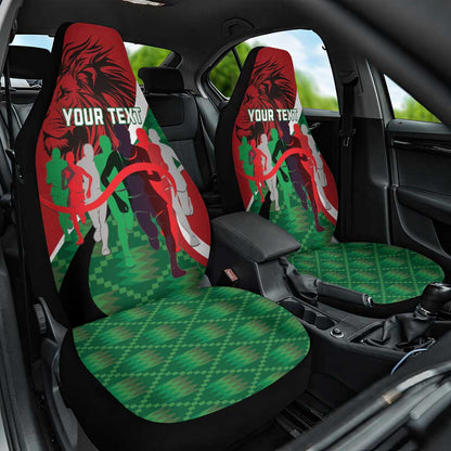 Personalised Athletics Kenya Car Seat Cover Kente Pattern
