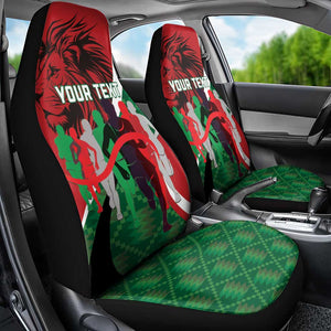 Personalised Athletics Kenya Car Seat Cover Kente Pattern