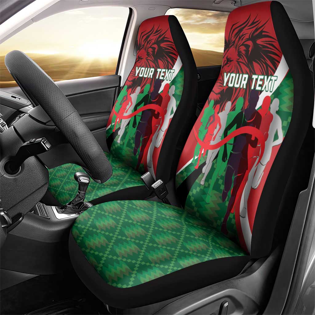 Personalised Athletics Kenya Car Seat Cover Kente Pattern