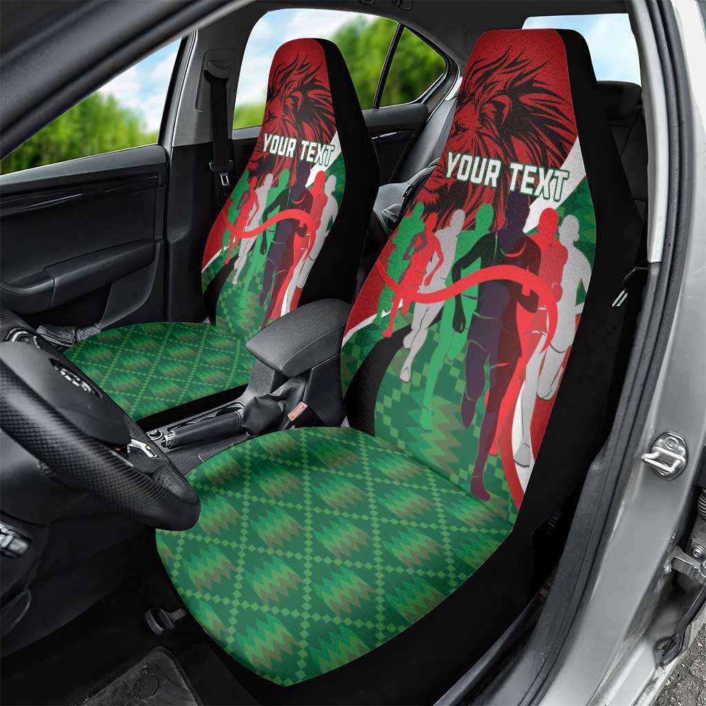 Personalised Athletics Kenya Car Seat Cover Kente Pattern