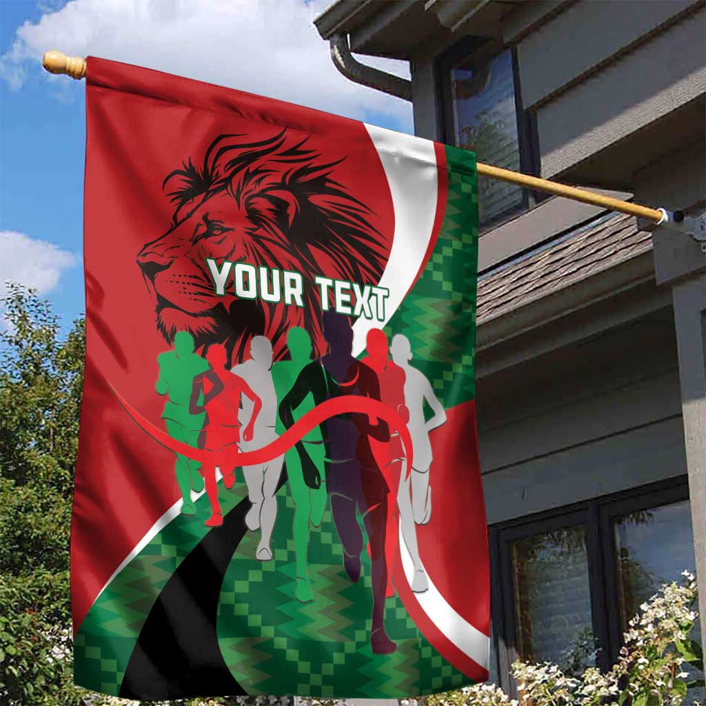 Personalised Athletics Kenya Garden Flag Kente Pattern