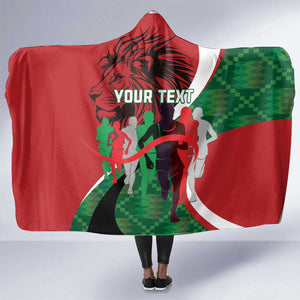 Personalised Athletics Kenya Hooded Blanket Kente Pattern