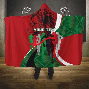Personalised Athletics Kenya Hooded Blanket Kente Pattern