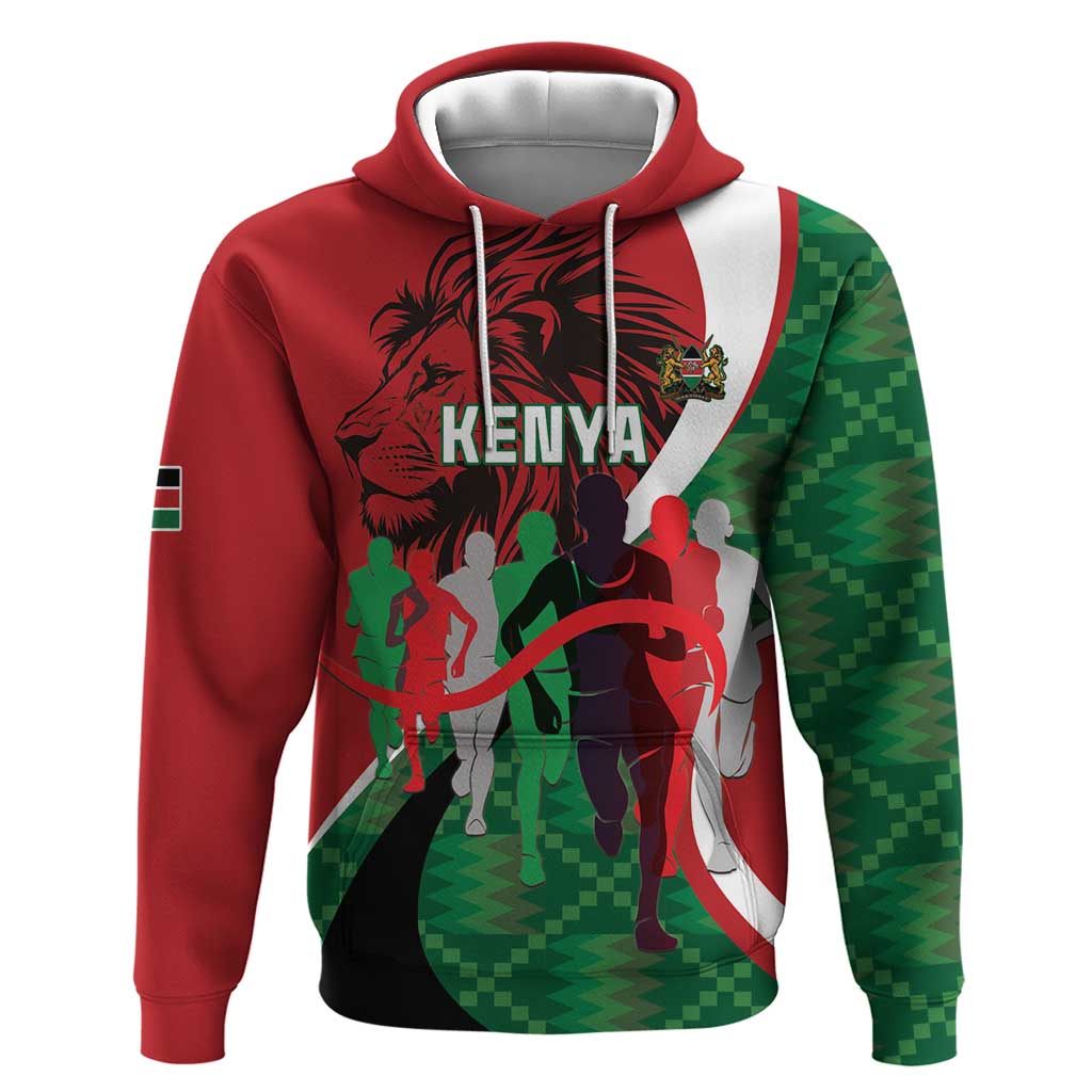 Personalised Athletics Kenya Hoodie Kente Pattern