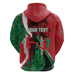 Personalised Athletics Kenya Hoodie Kente Pattern